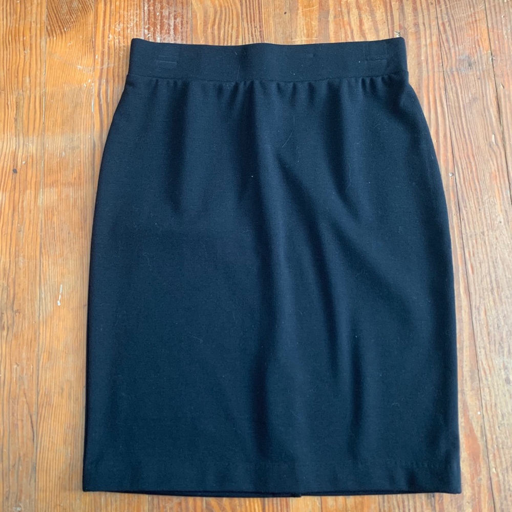 Black stretch waist pencil skirt